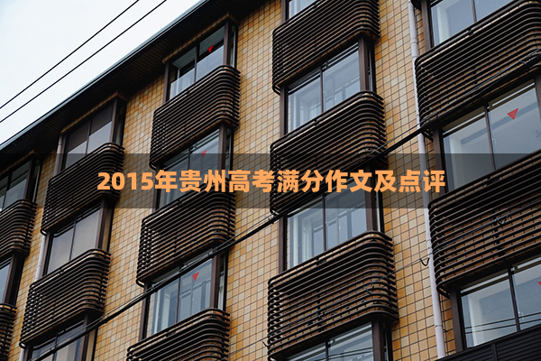 2015年贵州高考满分作文及点评(2010贵州高考作文)